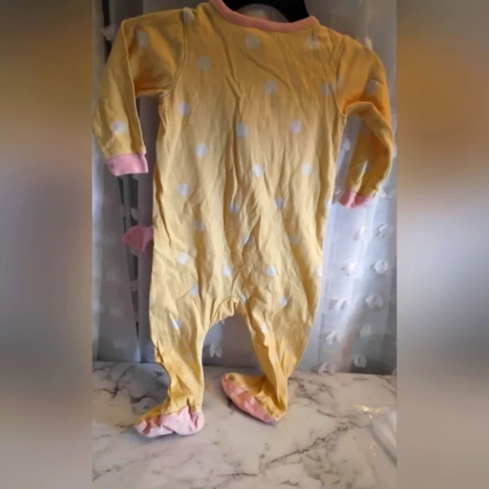 Yellow Polka‎ Dot Kids One Piece Pajama - Picture 4 of 5